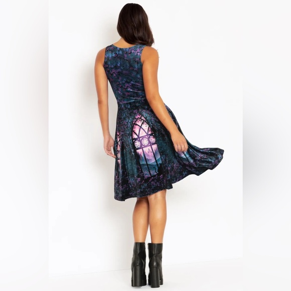 BLACKMILK Window To The Spirit Realm VELVET PRINCESS MIDI DRESS! Cat Pockets NWT - Picture 3 of 10